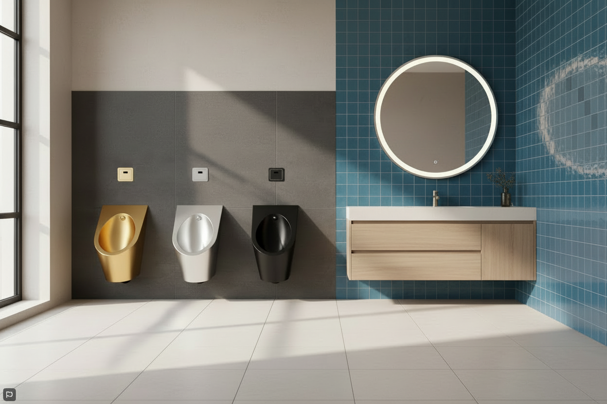 Urinol de Design Moderno e Contemporâneo, com Acabamento de Luxo e Elegância Premium para Espaços Sanitários Sofisticados